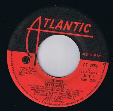 Bette Midler The Rose 45 rpm Stay With Me Canadian Pressing