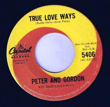 Peter & Gordon True Love Ways 45 rpm If You Wish