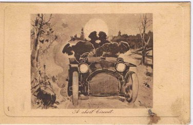 Comic Postcard A Short Circuit Silhouette Kissing In Moonlight James Henderson