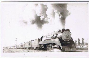 Postcard RPPC CPR Engine 4417 Blowing Smoke