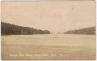 Postcard RPPC Down The Lake Long Lake New York