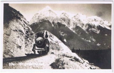 Postcard RPPC Train Mt Chancellor British Columbia