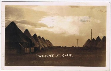 Postcard RPPC Twilight At Camp Battle Creek Michigan 1939