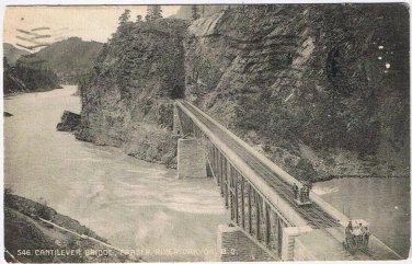 Postcard Cantilever Bridge Fraser River Canyon British Columbia