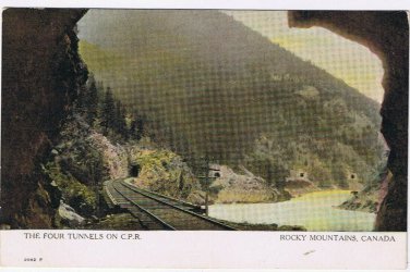 Postcard The Four Tunnels On CPR Rocky Mountains Warwick Rutter