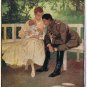 Art Postcard B.W. Military Man Visiting Wife & Child 4.25" x 3.5"