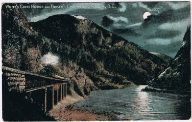 Postcard White's Creek Bridge & Fraser Canyon Near Spussum BC