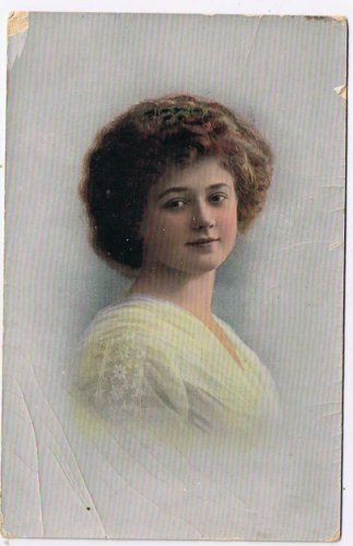Antique Fashion RPPC Lady Big Hair Photo Postcard Art Deco