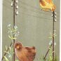 Easter Postcard Bird On Wire & On Ground Made In Germany