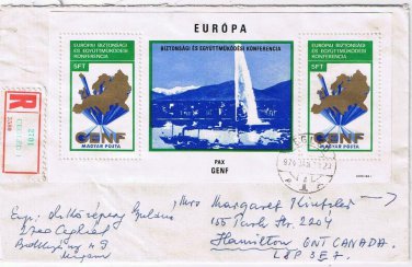 Stamps Art Hungary Envelope Budapest Europa GENF SS 1974