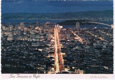 Florida Postcard San Francisco At Night From Twin Peaks