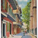 Louisiana Postcard New Orleans Pirates Alley French Quarter Vieux Carre