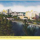 Postcard Looking Across Pancoast Lake Miami Beach Florida