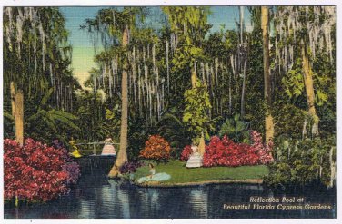 Postcard Reflection Pool Cypress Gardens Florida