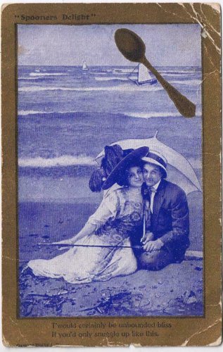 Postcard Spooners Delight Unbounded Bliss Snuggle Up Like This