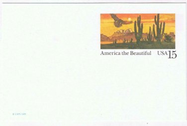 USPS Postcard America The Beautiful Cactus Desert Sunset