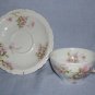 T Haviland Limoges France Pink Floral Teacup & Saucer