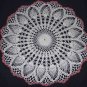 NWOT Thread Crochet White & Rose Pineapple Doily 21"