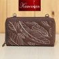 Suede Wallet Handmade Embroidery Coin Purse Iphone Case Wallet w/Shoulder Strap