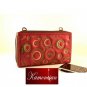 Red Purse Embroidery Women Wallet Smartphone Travel Organizer w/ Shoulder Strap