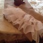Handmade Burlap Table Runner With Sheer Off White 2tires Of Ruffles