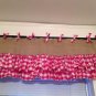 Handmade Burlap Natural Valance Window Treatment Rustic Look With Pink Gingham