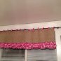 Burlap Natural Valance Window Treatment With Pink Gingham 2tires Of Ruffles