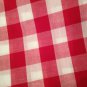 Cotton Fabric Per Yard, Woven Gingham, Reversible, Red & White,top Quality 44in.