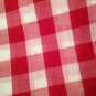 Cotton Fabric Per Yard, Woven Gingham, Reversible, Red & White,top Quality 44in.