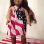 Handmade American Flag Sundress For American Girll Doll 18"