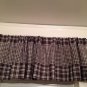 Handmade Very Dark Brown Gingham Valance 75" Wide19"Long Cotton Revesible