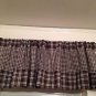 Handmade Very Dark Brown Gingham Valance 75" Wide19"Long Cotton Revesible