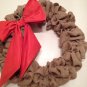 Handmade 22"bubble burlap wreath, fall wreath With Orange Bow