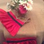 Handmade Burlap Table Runner With Red And Green Great For Hoildays Table