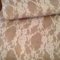 Handmade Natural Burlap Covered With White Lace Table Runner