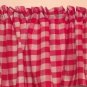 Handmade Red Gingham Valance 98" Wide16" Long 100% Cotton