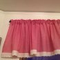 Handmade Baby Red Gingham Valance 90" Wide18"Long With Antique Eyelet Trim