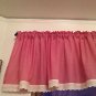 Handmade Baby Red Gingham Valance 90" Wide18"Long With Antique Eyelet Trim