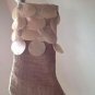 HandmadeBURLAP STOCKING with Golden Circeld Fabric Happy Holidays