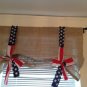 Handmade Tie Up Burlap Valance With American Flag