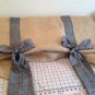 Handmade Tie Up Burlap Valance With Black Chambray Fabric
