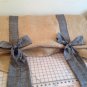 Handmade Tie Up Burlap Valance With Black Chambray Fabric
