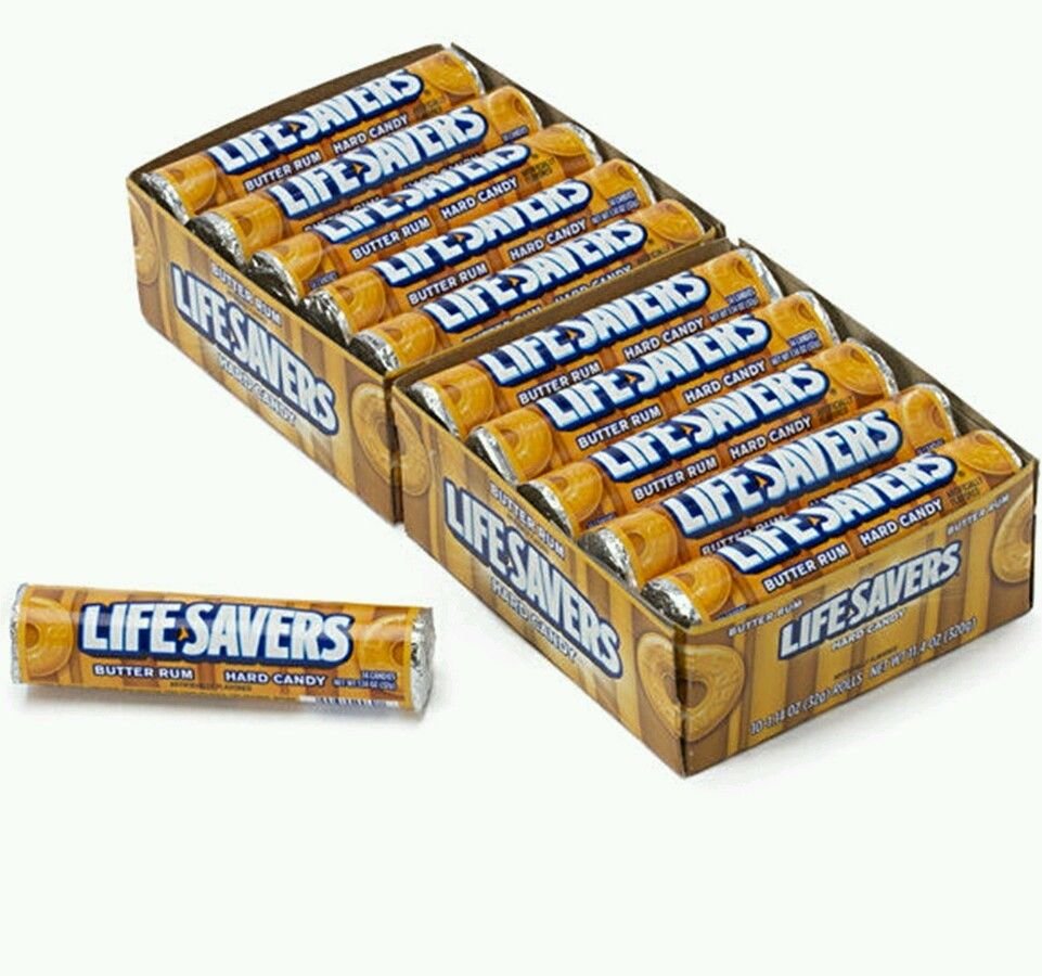 Lifesavers Butter Rum Candy 20 Rolls 14 Pieces per Roll Butterscotch