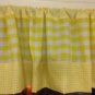Handmade Bright Yellow Gingham Valance