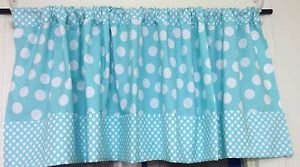 Handmade Teal polka dots Valance