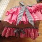 Natural Burlap Table Runber With 2 Red Gingham Ruffels