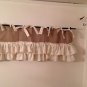 Handmade Natural Burlap Valance With 2 Tires Off WhiteRuffles And Matching Ties