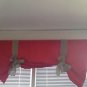 Handmade Tie Up  Red Valance With Burlap Tie