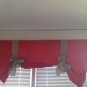 Handmade Tie Up Red Valance With Burlap Tie
