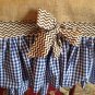 Natural Burlap Table Runber With 2 BlueGingham Ruffels